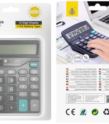 Calcolatrice con display a 12 cifre digitale