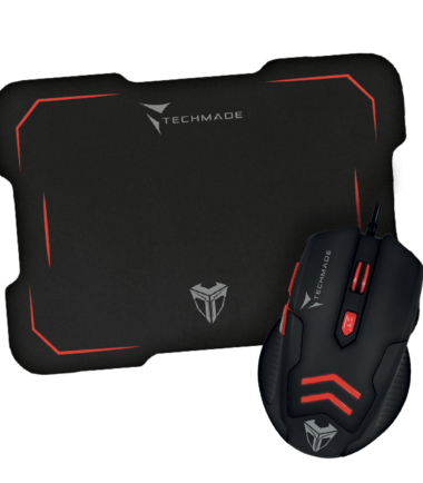 TECHMADE MOUSE USB+MOUSEPAD GAMING TM-M016 ROSSO