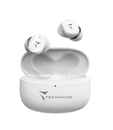 TECHMADE AURICOLARI WIRELESS STRONG SOUND,CUSTODIA INCLUSA,WHITE