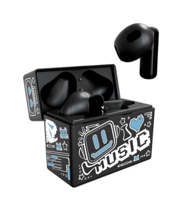 TECHMADE EARBUDS CON PATTERN BLU TM-XM191-BKBL