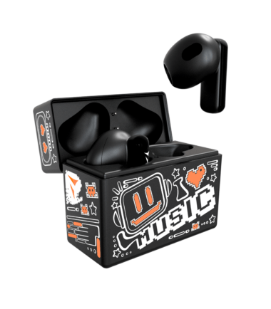 TECHMADE EARBUDS CON PATTERN ARANCIONE TM-XM191-BKOR