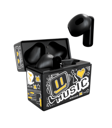 TECHMADE EARBUDS CON PATTERN GIALLO TM-XM191-BKYE