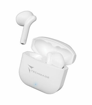 TECHMADE AURICOLARI SENZA FILO CON BOX DI RICARICA TM-XM201-WH