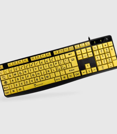 TECHMADE TASTIERA CON FILO USB TASTI GIALLI BIG FONT LAYOUT